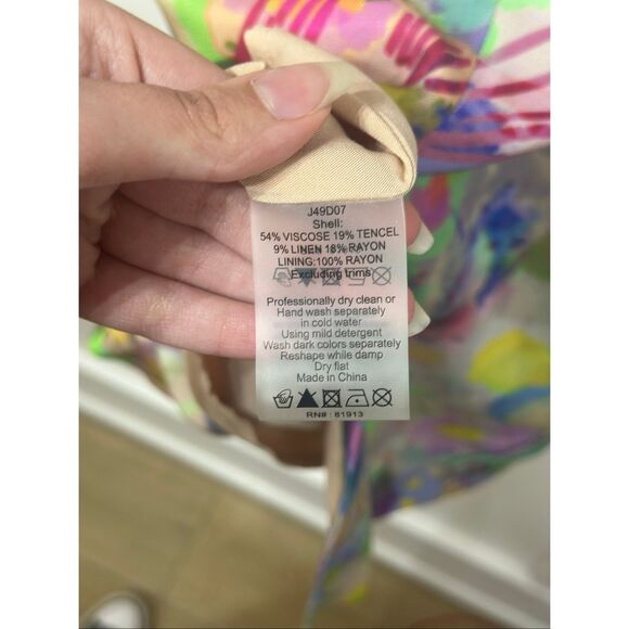 NWT Plenty by Tracy Reese Puff-Sleeve Floral Anthropologie Midi Dress Women's L - Picture 14 of 14